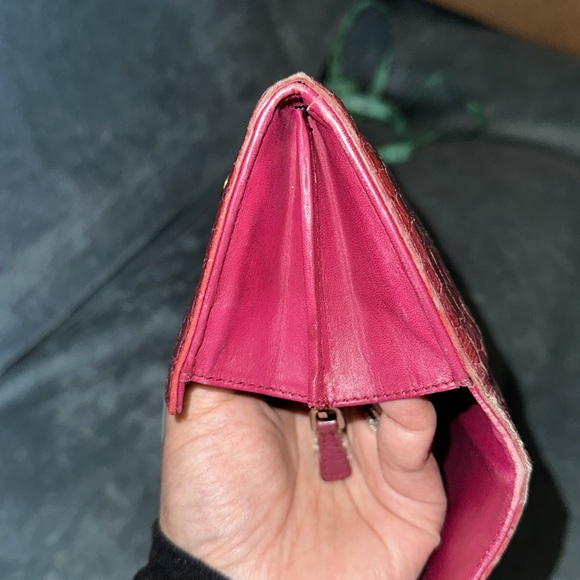 Miu Miu red long wallet crocodile embossed with pink interior gold hardware 💕 - Picture 9 of 13